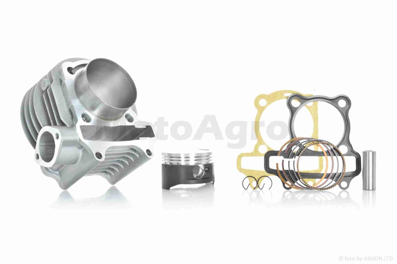 Поршневий циліндр у зборі на китайський скутер 150 D57.4 тефлон "CHARMO", фото 1