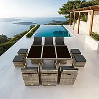 Високоякісний комплект із ротангу New York, світло-коричневий колір (натуральний)