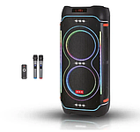 Портативно акумуляторна акустична колонка ZXX-5520 100Вт 2×10" з LED-підсвічуванням, Bluetooth та ПДУ, фото 2