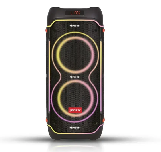 Портативно акумуляторна акустична колонка ZXX-5520 100Вт 2×10" з LED-підсвічуванням, Bluetooth та ПДУ, фото 1