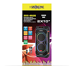 Портативно акумуляторна акустична колонка ZXX-5520 100Вт 2×10" з LED-підсвічуванням, Bluetooth та ПДУ, фото 3