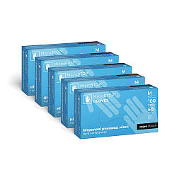 Рукавички нітрилові неопудрені Microstop, чорні неопудрені, (5 уп. х 50 пар), розмір M