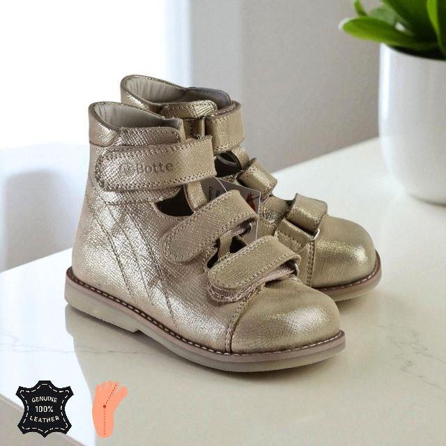 Дитячі туфлі шкіряні ортопедичні з фіксацією п'яти 25 р / Антиварусні черевики для дівчинки, фото 1