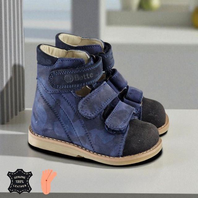 Ортопедичні дитячі туфлі шкіряні антиварусні з фіксацією п' ятки без супінатора 25 розмір, фото 1