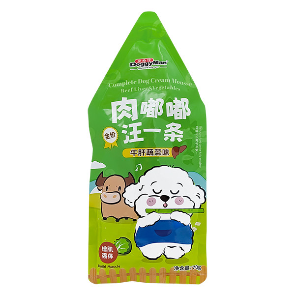 Doggyman Cream Mousse Beef Liver&Vegetables ДОГГІМЕН ЯЛОВИЧА ПЕЧІНКА З ОВОЧАМИ мус повнораціонний беззерновий вологий корм для, фото 1