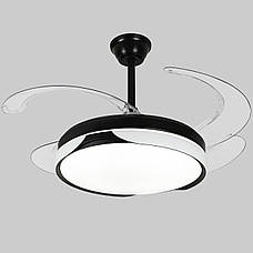 Люстра-вентилятор чорна з пультом 80W 48см (94-3060 (48) BK+WH), фото 5