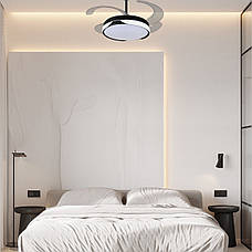 Люстра-вентилятор чорна з пультом 80W 48см (94-3060 (48) BK+WH), фото 4