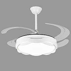 Люстра-вентилятор біла з пультом 80W 48см (94-3069 (48) WH), фото 5