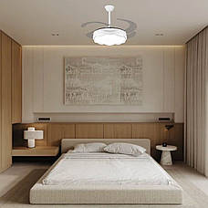 Люстра-вентилятор біла з пультом 80W 48см (94-3069 (48) WH), фото 4