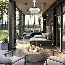 Люстра-вентилятор біла з пультом 80W 48см (94-3069 (48) WH), фото 2