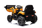 Дитячий акумуляторний трактор JCB Excavator Жовтий, фото 5