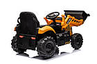 Дитячий акумуляторний трактор JCB Excavator Жовтий, фото 7