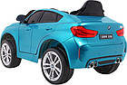 Дитяча акумуляторна машинка BMW X6M Синя, фото 3