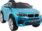 Дитяча акумуляторна машинка BMW X6M Синя, фото 7