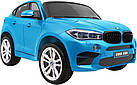 Дитяча акумуляторна машинка BMW X6M XXL для 2 дітей Синя, фото 9
