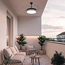 Люстра-вентилятор чорна з пультом 80W 48см (94-3070 (48) BK), фото 2