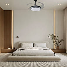 Люстра-вентилятор чорна з пультом 80W 48см (94-3070 (48) BK), фото 4