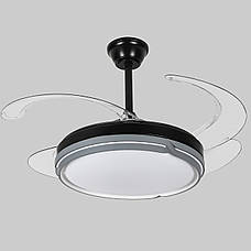 Люстра-вентилятор чорна з пультом 80W 48см (94-3070 (48) BK), фото 5