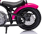 Дитячий акумуляторний мотоцикл SPEED Power Рожевий, фото 8