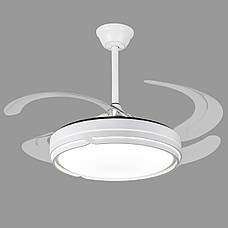 Люстра-вентилятор біла з пультом 80W 48см (94-3070 (48) WH), фото 5