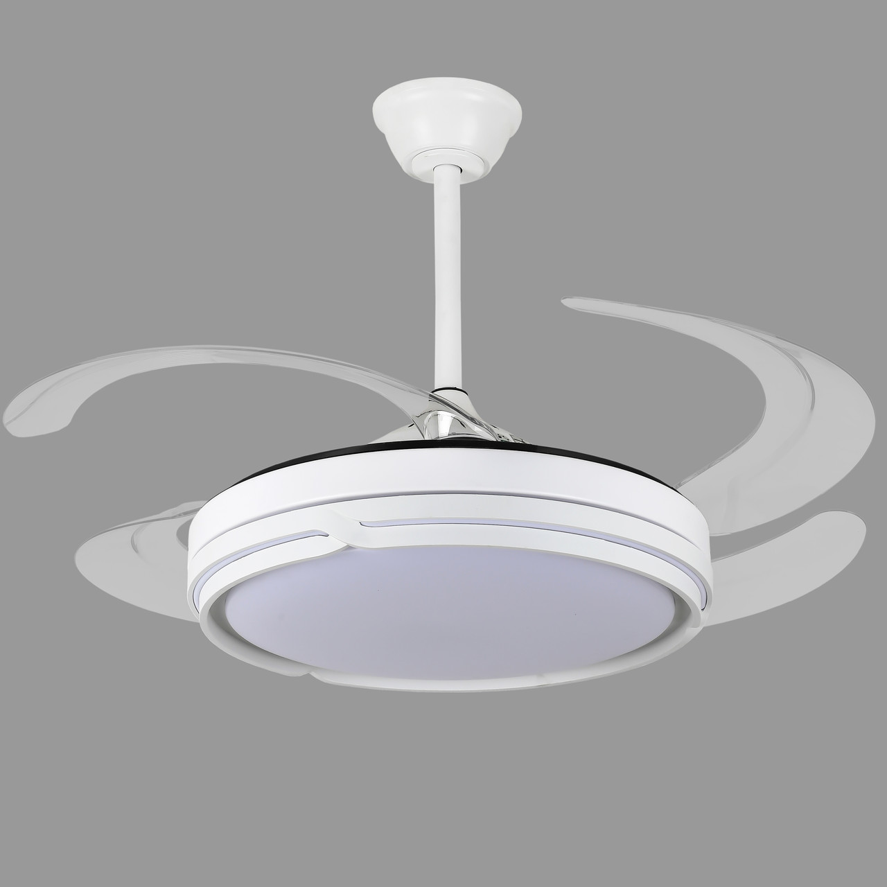 Люстра-вентилятор біла з пультом 80W 48см (94-3070 (48) WH)