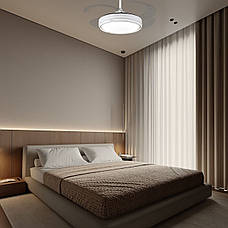 Люстра-вентилятор біла з пультом 80W 48см (94-3070 (48) WH), фото 4