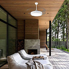 Люстра-вентилятор біла з пультом 80W 48см (94-3070 (48) WH), фото 2