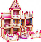 Дерев'яні конструктори для дітей 3+ Рожевий набір МЕГА 268 ел. Замок для принцес, фото 5