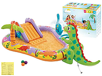 Водний надувний розважальний ігровий центр з ігровим майданчиком для відпочинку та купання дитини Intex 56139 Динопарк