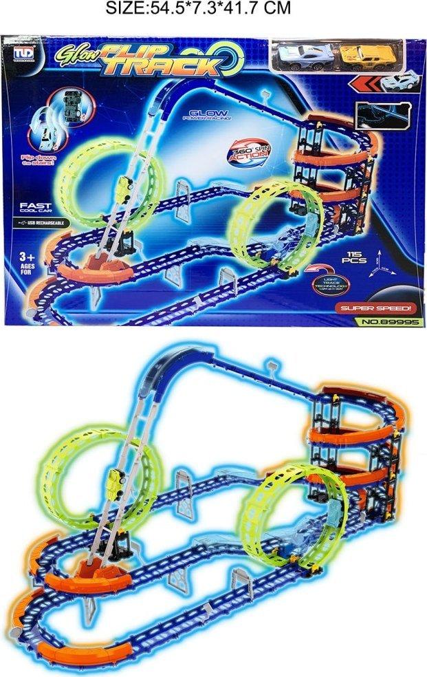 Дитячий гоночний трек зі сходами для дітей 3+ Конструктор 116 ел., фото 1
