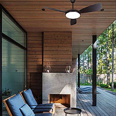 Люстра-вентилятор чорна з пультом 30W 130см (94-7102 (52) BK), фото 3