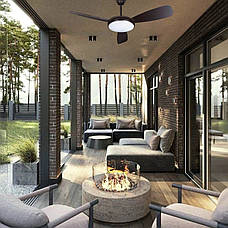 Люстра-вентилятор чорна з пультом 30W 130см (94-7102 (52) BK), фото 2