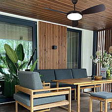 Люстра-вентилятор чорна з пультом 30W 130см (94-7102 (52) BK), фото 4