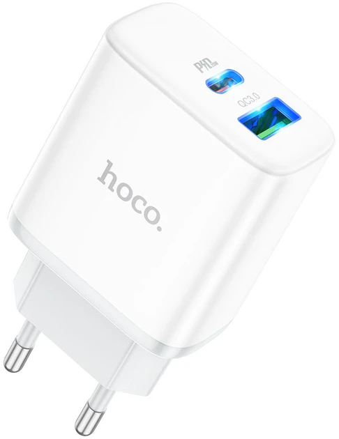 МЗП блочок Hoco C105A 20W/QC3.0 USB/USB-C white