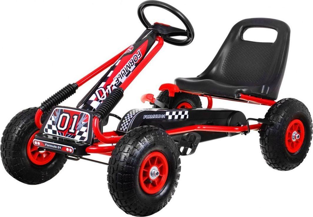 Дитячий педальний картинг пневматичний 3+ Червоний, фото 1