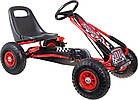 Дитячий педальний картинг пневматичний 3+ Червоний, фото 2