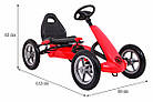 Дитячий педальний картинг STAR дитячий 3+ Червоний + Регулювання сидіння + Надувні колеса, фото 2
