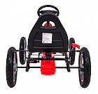 Дитячий педальний картинг STAR дитячий 3+ Червоний + Регулювання сидіння + Надувні колеса, фото 7