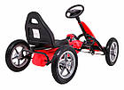 Дитячий педальний картинг STAR дитячий 3+ Червоний + Регулювання сидіння + Надувні колеса, фото 8