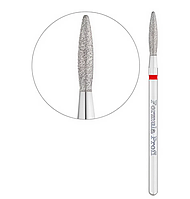 Фреза алмазна для манікюру Корея Полум'я тупе 025 червона насічка
