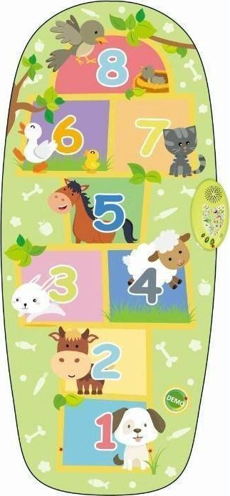 Інтерактивна гра в класики Килимок для дітей 12м+ зелений Звуки 8 тварин, фото 1