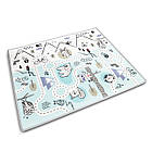 Килимок розкладний дитячий  180 x 150 x 1,5 см Nukido NK-342 Ліс-Геометрія блакитний, фото 3