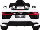 Дитяча акумуляторна машинка Audi R8 Spyder Біла, фото 3
