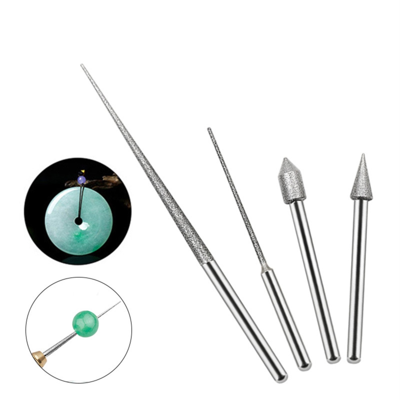 Мініфрези для прикрас і бісеру - 4 штуки - Алмазні фрези для творчості - Гравер, Dremel - AFT-004, фото 1