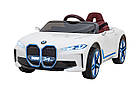 Дитячий автомобіль BMW i4 на акумуляторі Білий + Повільний старт + EVA + Екошкіра + Audio LED + Пульт, фото 3