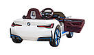 Дитячий автомобіль BMW i4 на акумуляторі Білий + Повільний старт + EVA + Екошкіра + Audio LED + Пульт, фото 7