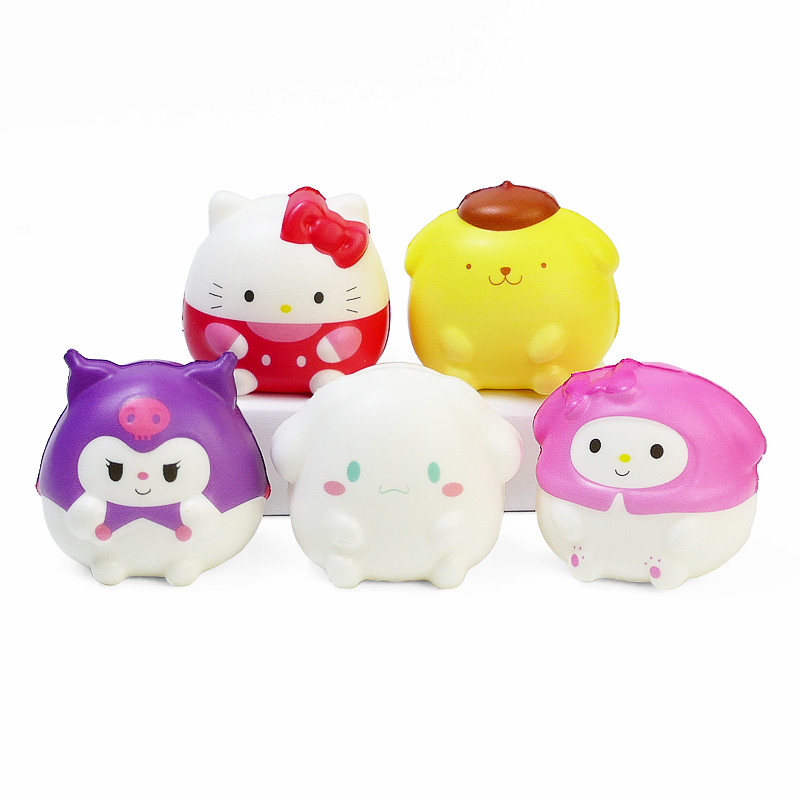 Набір м'яких антистресів Squishy Hello Kitty, Kuromi, My Melody, Cinnamoroll, Pompompurin 5 шт (01488)