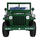 Дитяча акумуляторна машинка Ретро Військова Зелена, фото 3