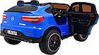 Дитяча акумуляторна машинка Mercedes GLC 63S Синя, фото 7