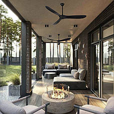 Вентилятор стельовий чорний з пультом 150см (94-7106 (60) BK), фото 4